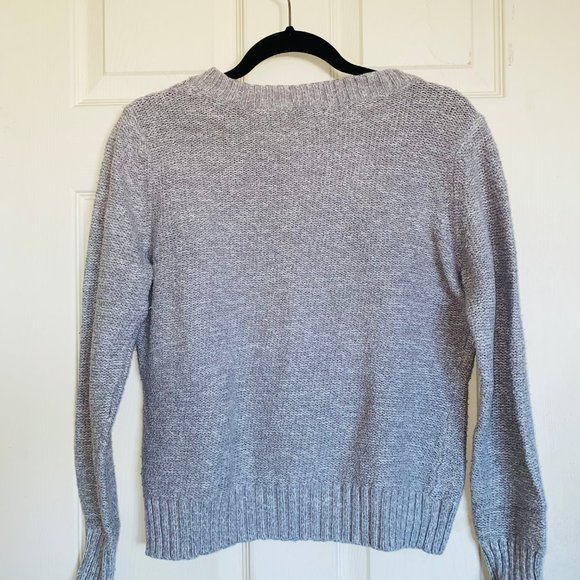 grey v neck sweater - Picture 2 of 2